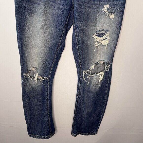 Zara D1975 Straight Leg Jeans Women's  Distressed Ankle Length Size 4 Relaxed - Picture 3 of 9